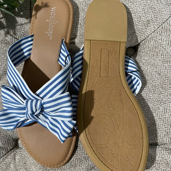 West Loop Bow Striped Sandals - Picture 2 of 3